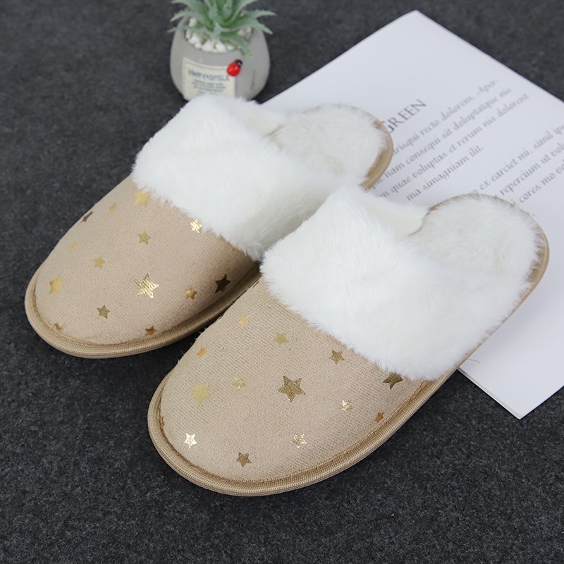 Adult Winter Warm Bedroom Plush Faux Suede Slides Slippers Plush Upper Sandals For Women Ladies Sandals And Slippers Wholesale