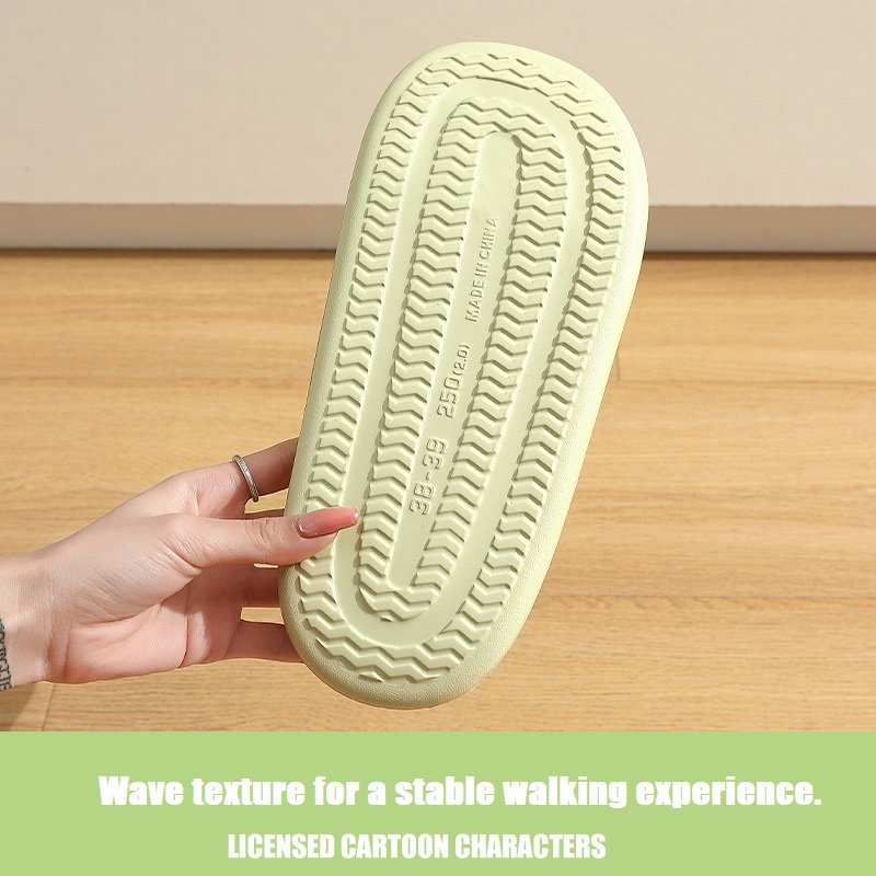 Summer Unisex Slippers Couple Sandals Beach Slides Cartoon Bear Thick Sole Indoor Bathroom Anti-slip Shoe