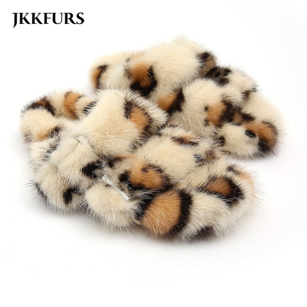 2021 New Arrival Ladies Luxury Slippers Real Mink Fur Slides Slippers for Women