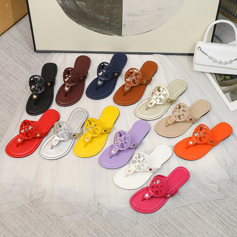 Women Designer Slippers TB Cross Finger Famous Brands Sandals Women Slides Name Brands Shoes