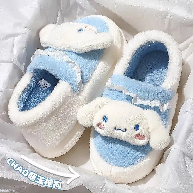 Wholesale custom sanrioed plush slipper sandals Cartoon Anime shoes Kulomi Home Slippers Cute Plush hello kt Slippers for Women