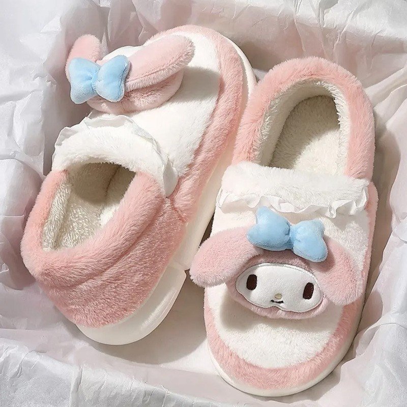 Wholesale custom sanrioed plush slipper sandals Cartoon Anime shoes Kulomi Home Slippers Cute Plush hello kt Slippers for Women