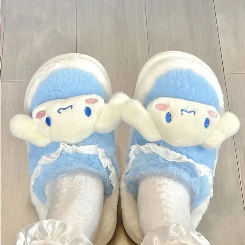 Wholesale custom sanrioed plush slipper sandals Cartoon Anime shoes Kulomi Home Slippers Cute Plush hello kt Slippers for Women