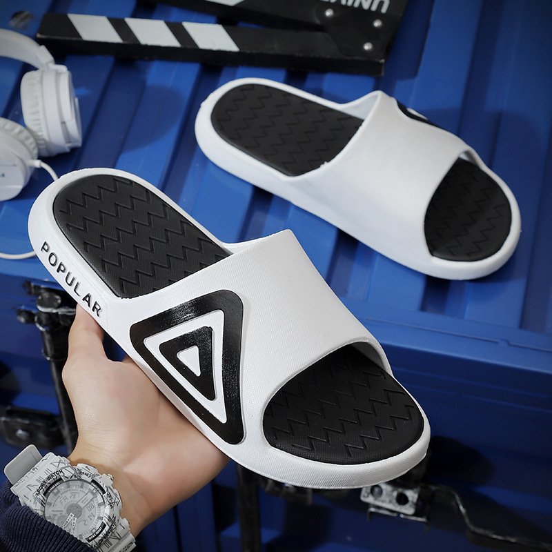 2023 Designer Summer New Beach Custom Logo Slipper Cool Geometric Style Triangle Men's Slides Slippers