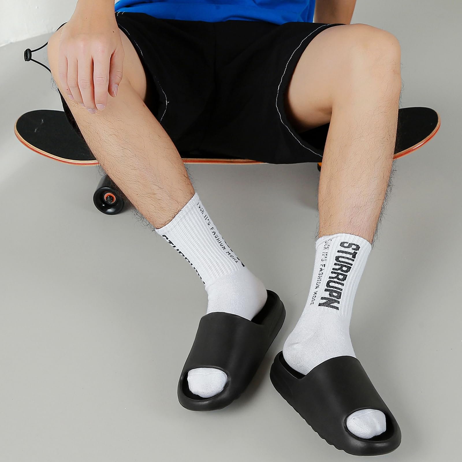 Low MOQ Custom LOGO 4CM Chinelo Slides Man Male EVA Platform Massage Causal Bathroom Slippers Soft Home Slide Slippers For Man