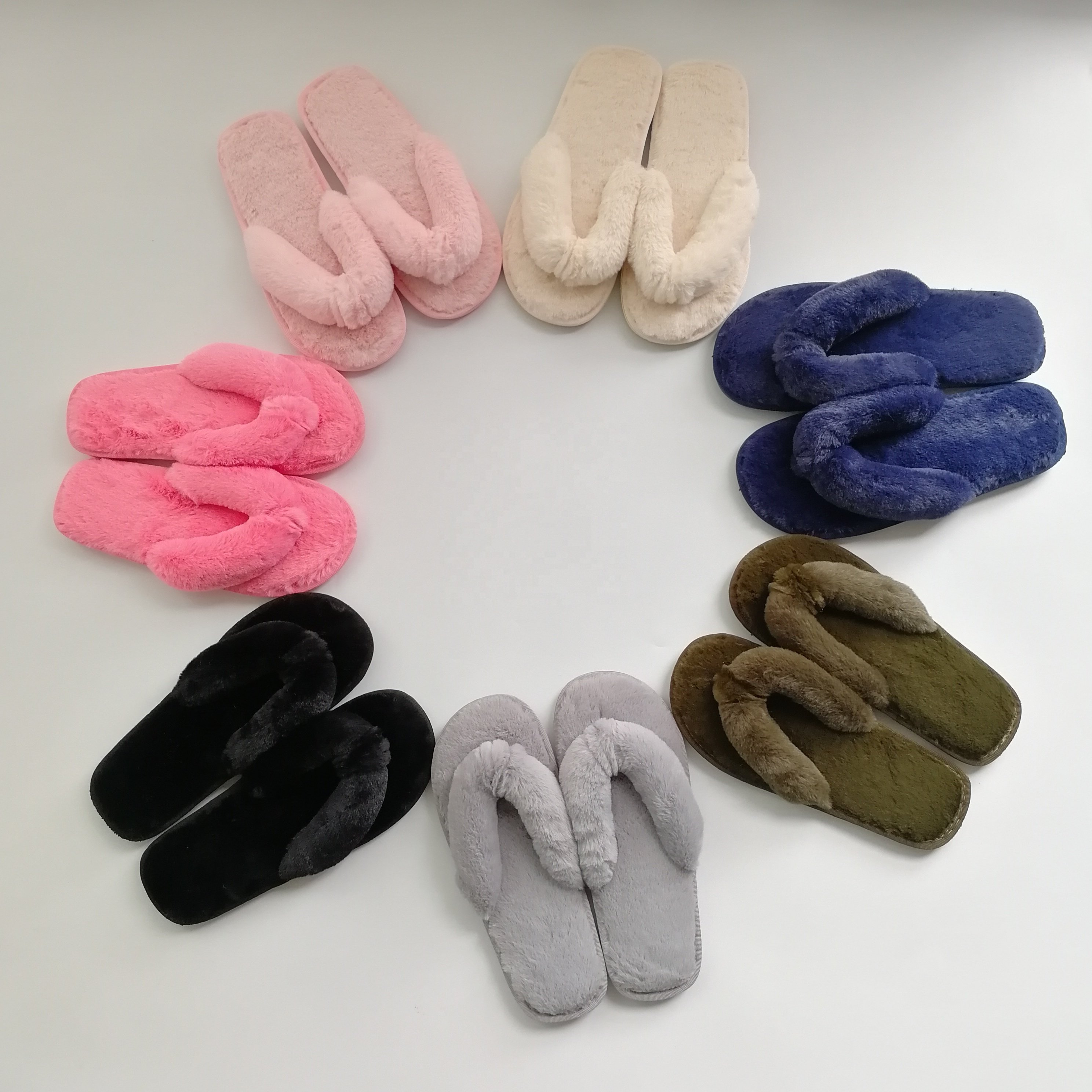 2021 luxury newest warm ladies fuzzy plush indoor slides slippers fluffy furry house slippers winter fur women flipflops