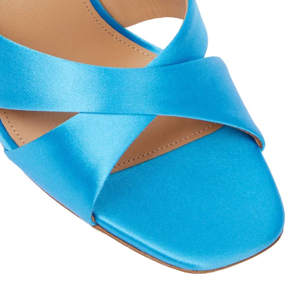 slides slippers ladies sandals square open toe silk satin fabric heels sandals mules women slippers sandals