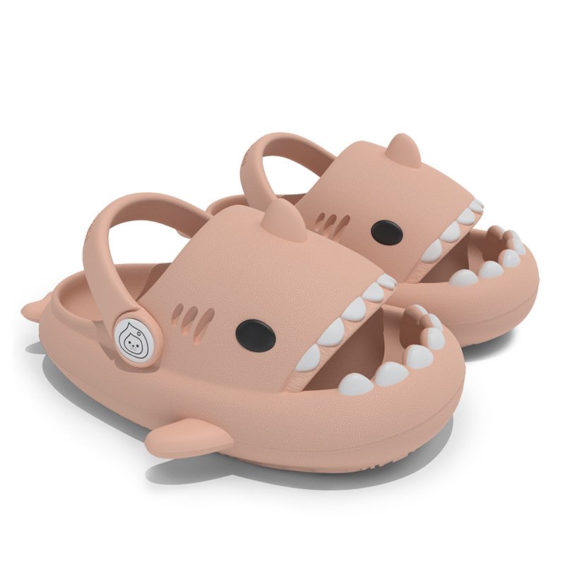 Cute Sandals Kids Slides Soft Bath Beach Water Shoes EVA Home House Cloud Little Shark Slide Slippers For Kids Child shark shoes