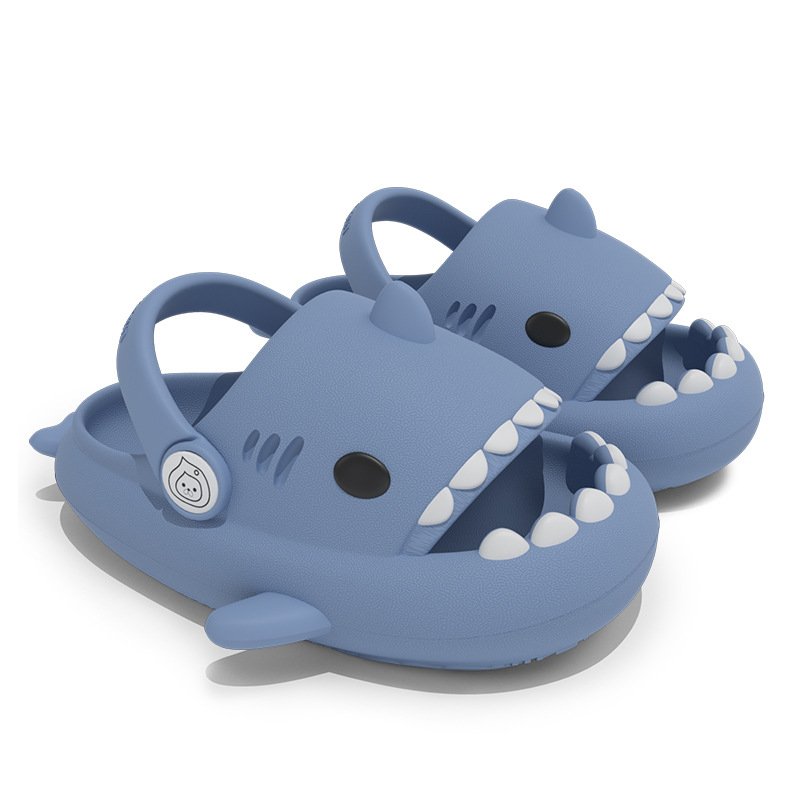 Cute Sandals Kids Slides Soft Bath Beach Water Shoes EVA Home House Cloud Little Shark Slide Slippers For Kids Child shark shoes
