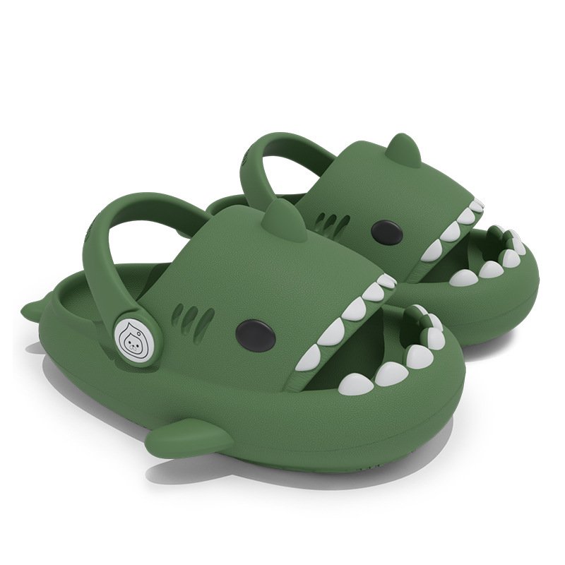 Cute Sandals Kids Slides Soft Bath Beach Water Shoes EVA Home House Cloud Little Shark Slide Slippers For Kids Child shark shoes