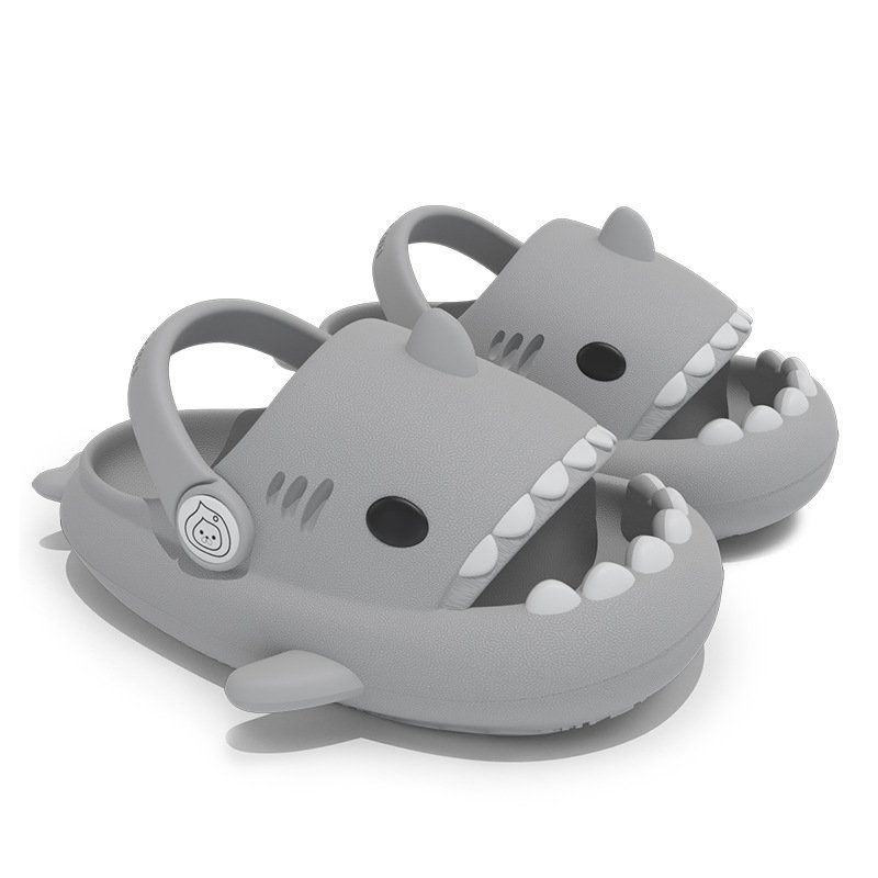 Cute Sandals Kids Slides Soft Bath Beach Water Shoes EVA Home House Cloud Little Shark Slide Slippers For Kids Child shark shoes