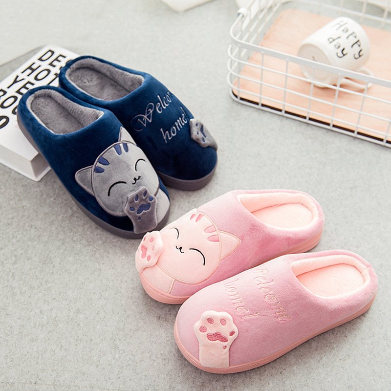 Cute cow fuzzy Slippers Animal Print Cute Pig Shark Cow Fur Slides warm Slippers Cow face heart plush slippers
