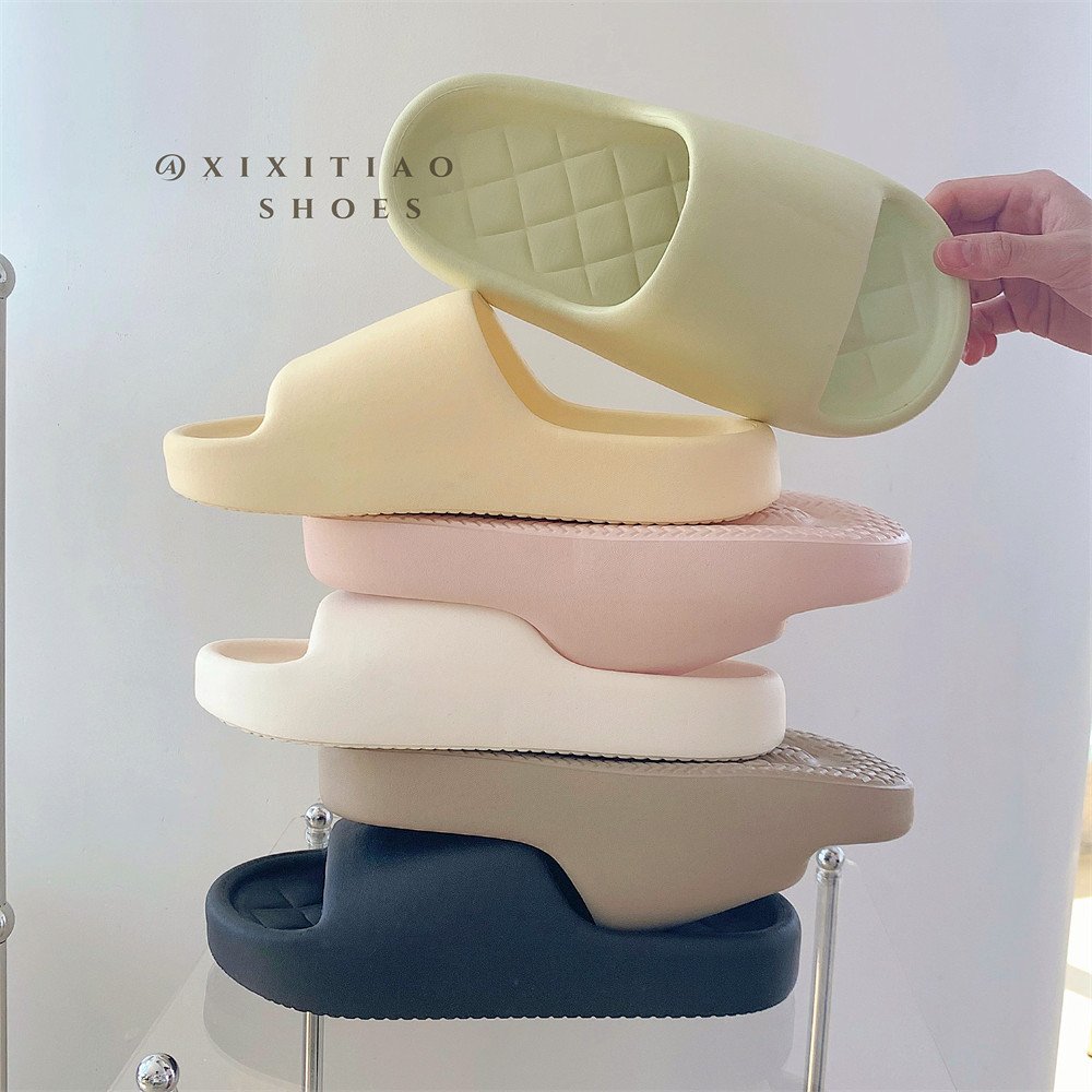 XIXITIAO indoor pillow shoes sandals eva slides slipper ladies non-slip solid color home summer cloud slippers for women and men