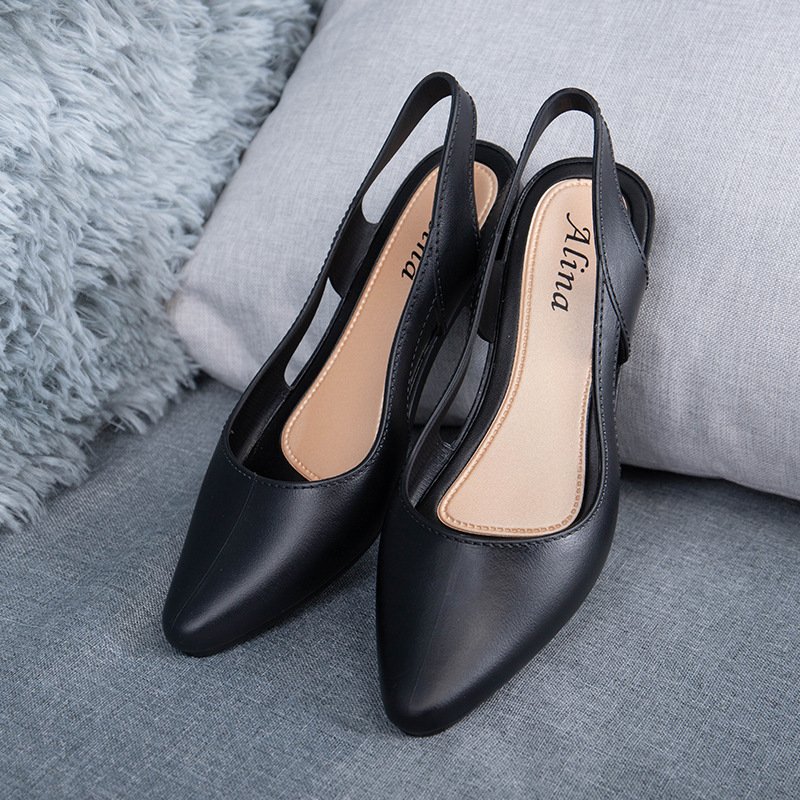 Xuanhui 2024 summer outdoor ankle strap pvc heels Breathable women slingback casual jelly sandals shoes