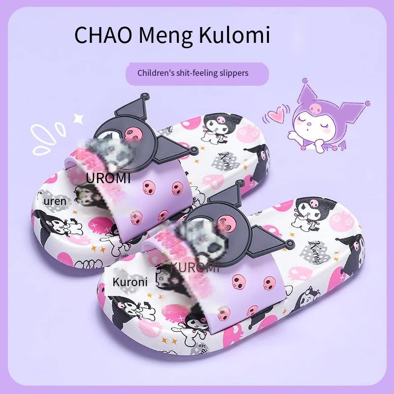 Sanrio Slide Slippers Kawaii Cartoon Kuromi Summer Home OEM/ODM Anime Action Figure Children Adult Gift room Slipper