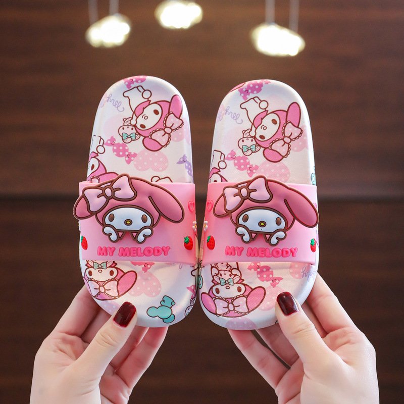 Sanrio Slide Slippers Kawaii Cartoon Kuromi Summer Home OEM/ODM Anime Action Figure Children Adult Gift room Slipper