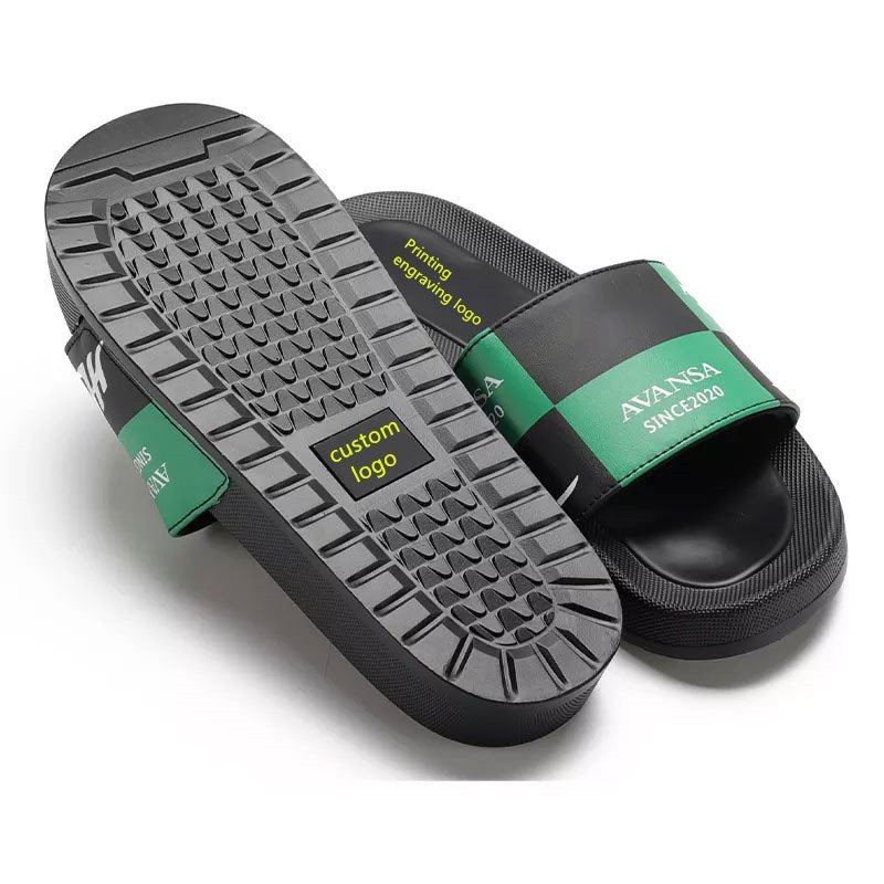 Wholesale Factory Oem Designers Slides Sandals Rubber Embossed Logo Unisex Men Women Custom Logo Pu Slides Slippers Footwear