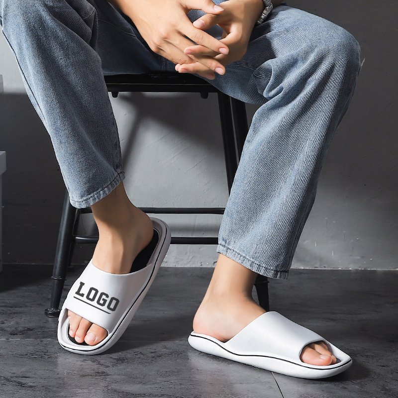 OEM Print Your Brand Logo Shoes Men Wholesale Beach Fashion Slides Mens Sports Slippers Blank Sandals Custom