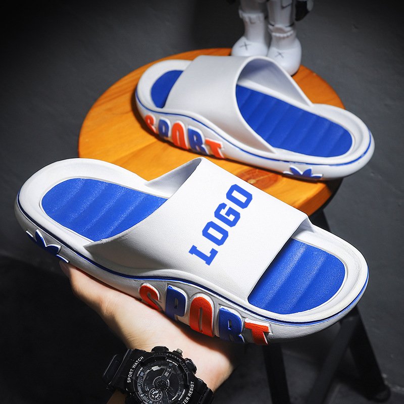 OEM Print Your Brand Logo Shoes Men Wholesale Beach Fashion Slides Mens Sports Slippers Blank Sandals Custom