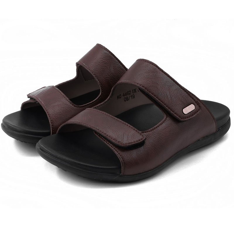 Healthcare Rubber Sole Men Leather Summer Casual Sandals Anti Slip Rubber New Design Fashion Extra Wide Arch Support Slipper