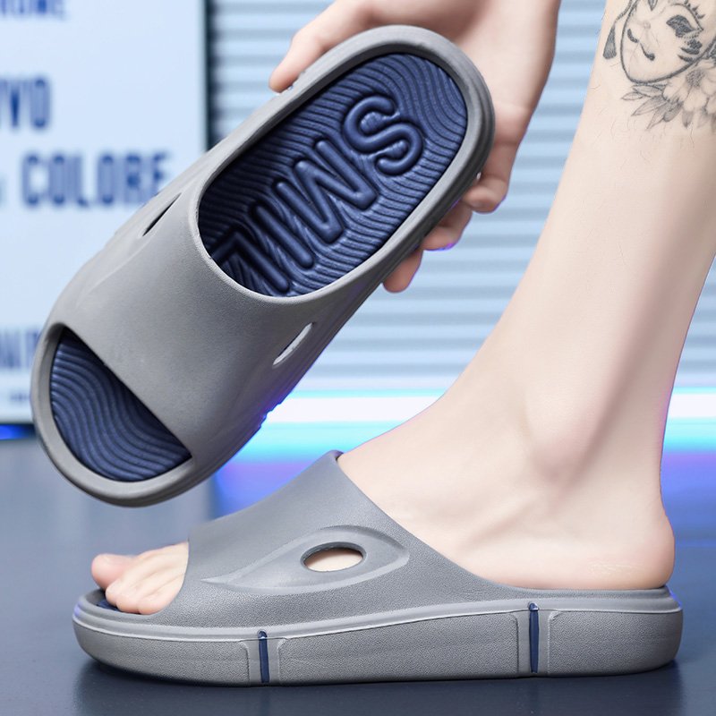 Men's Custom LOGO Slides Slippers For Summer Thick Soles Comfortable Quick-Drying Bath Home Slippers Beach Non-Slip Sandals