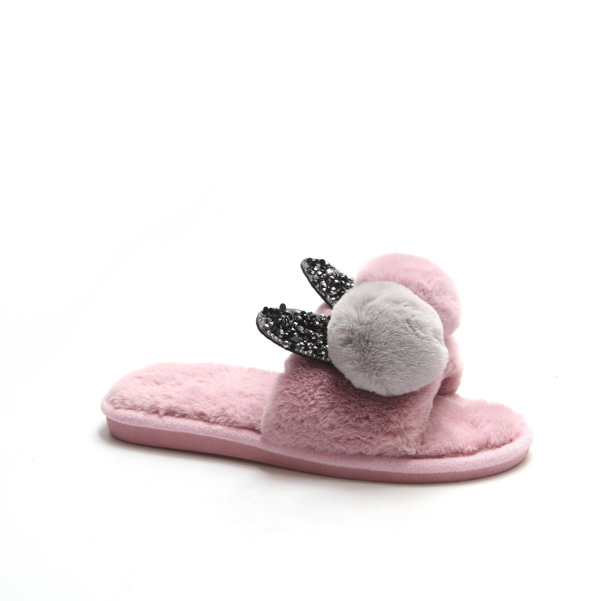 2023 popular Slides Slippers lovely rabbit plush slippers cartoon design ladies bedroom Slipper