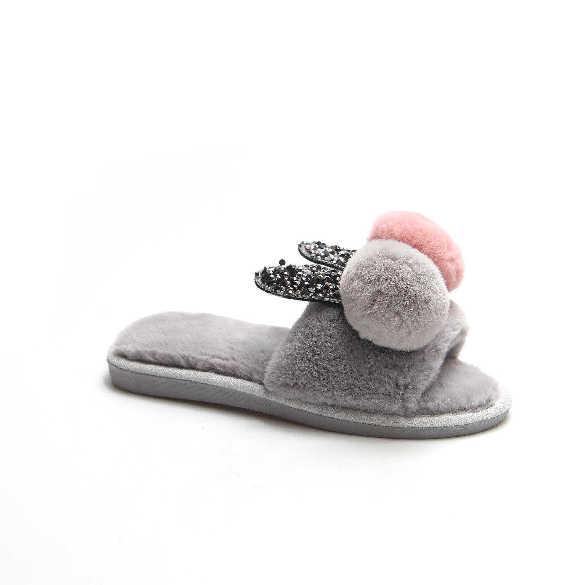 2023 popular Slides Slippers lovely rabbit plush slippers cartoon design ladies bedroom Slipper
