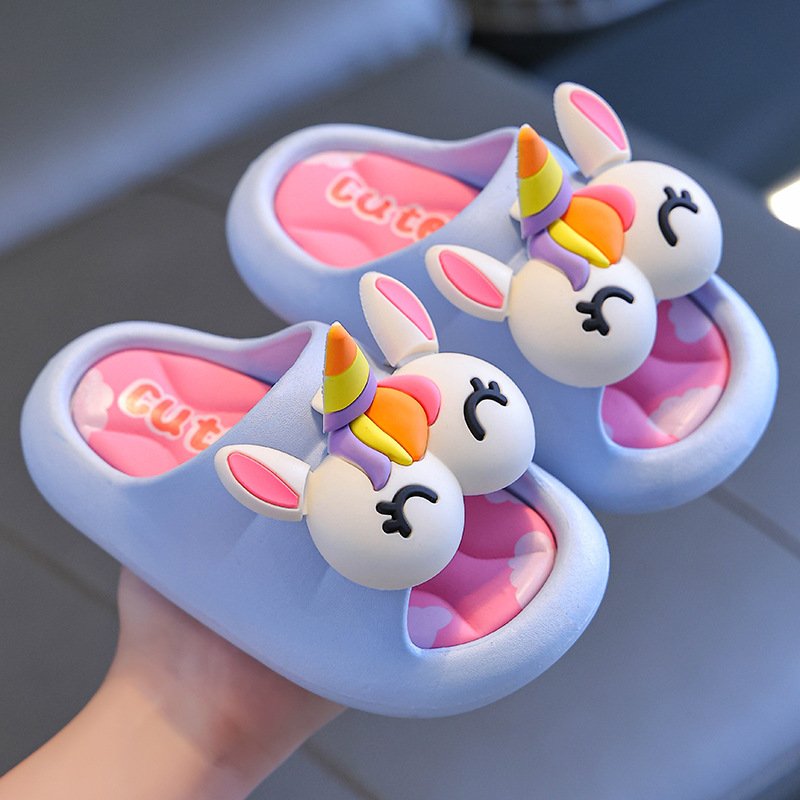 Kids Beach Slippers For Boys Girls Summer Thick EVA Soft Pillow Slides Outdoor Slippers
