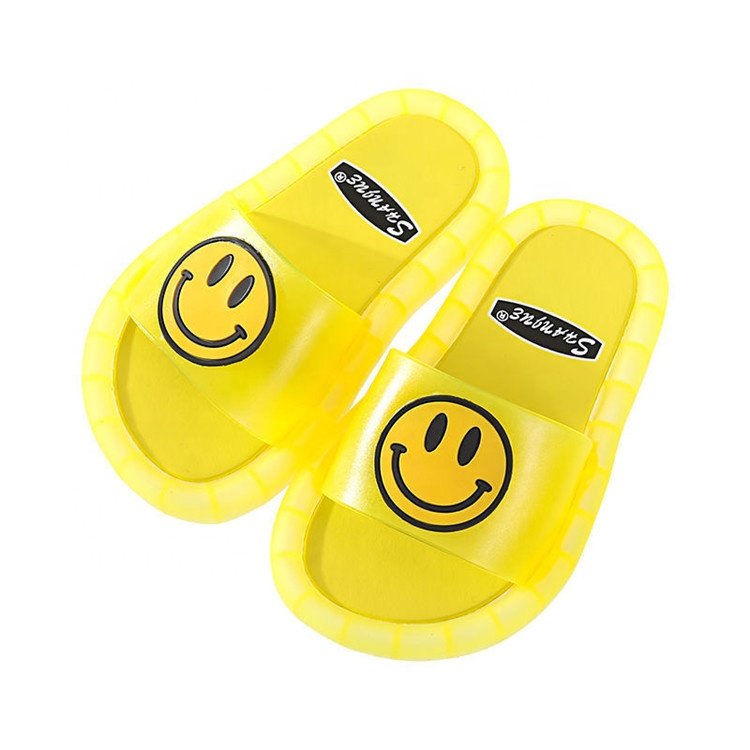Children's Luminous Slippers Soft PVC Shoes Smile Pattern Non-slip Footwear Kids Slippers for Girls