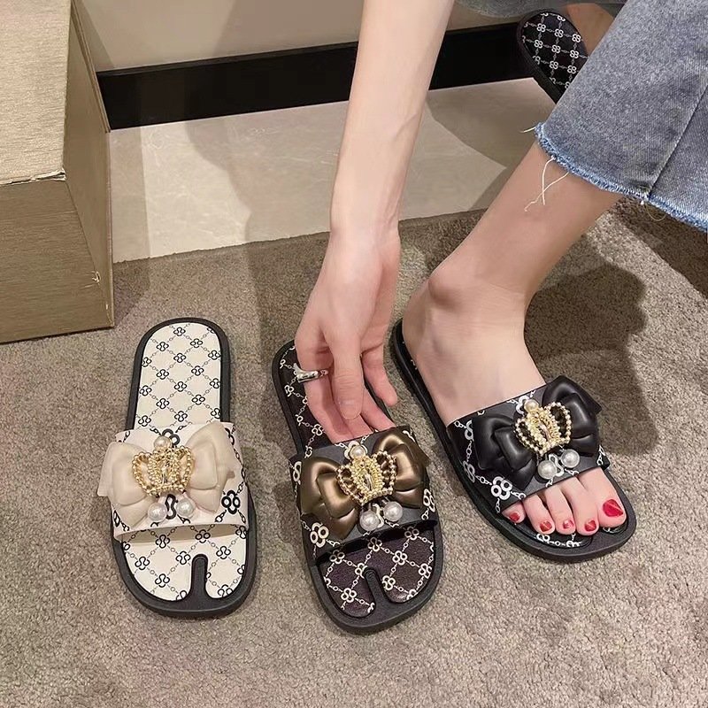 Best design shoes soft bottom indoor beach slippers for women pearl slipper slippers ladies designer