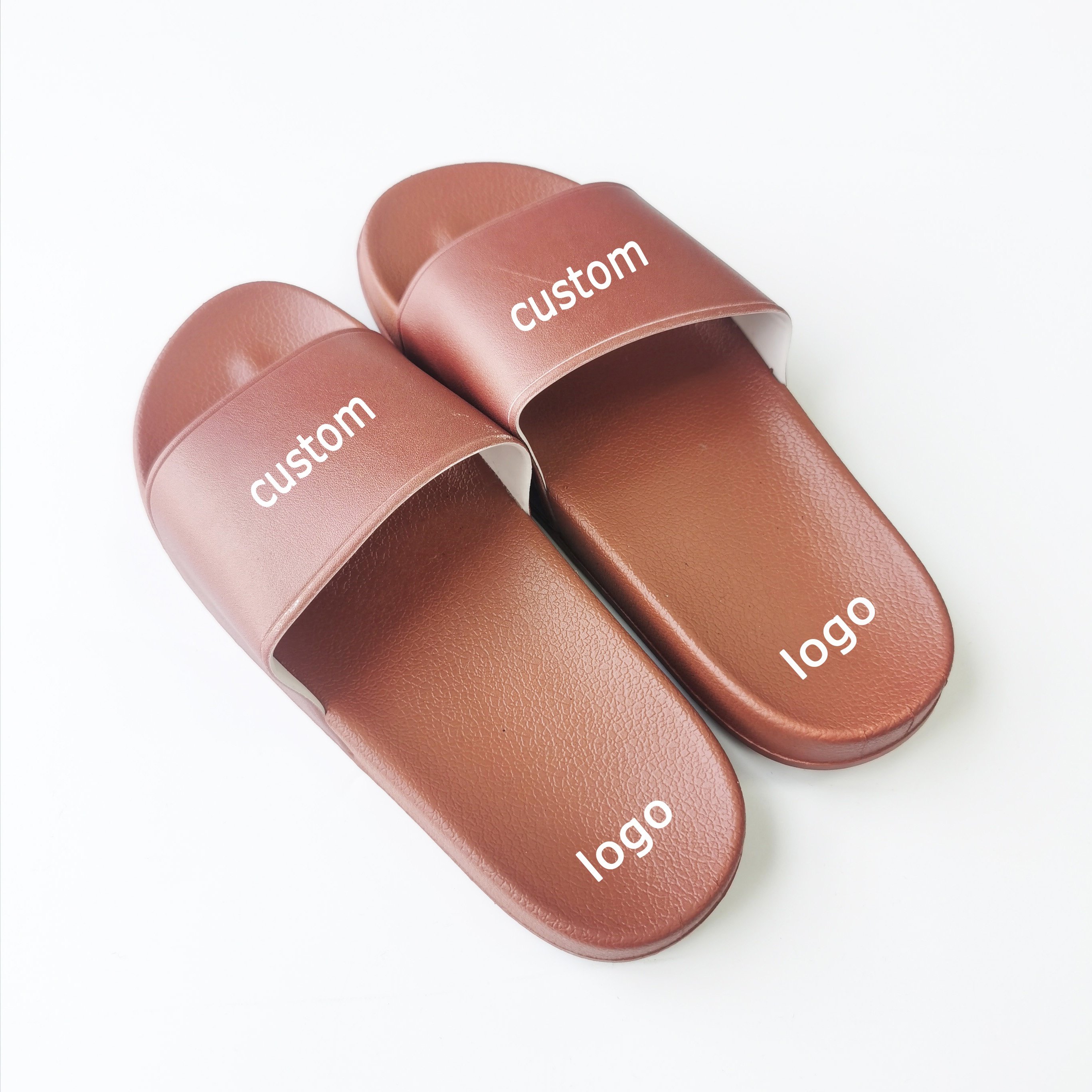 PVC plain custom logo mens slippers outdoor street wear sleepers slides for men OEM logo unisex sandals shoes