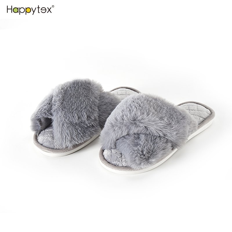 High Quality Hot Sale Products Winter Fluffy Fuzzy Indoor Plush Faux Fur Home Indoor Fluffy Hotel Slippers Slides Slippers