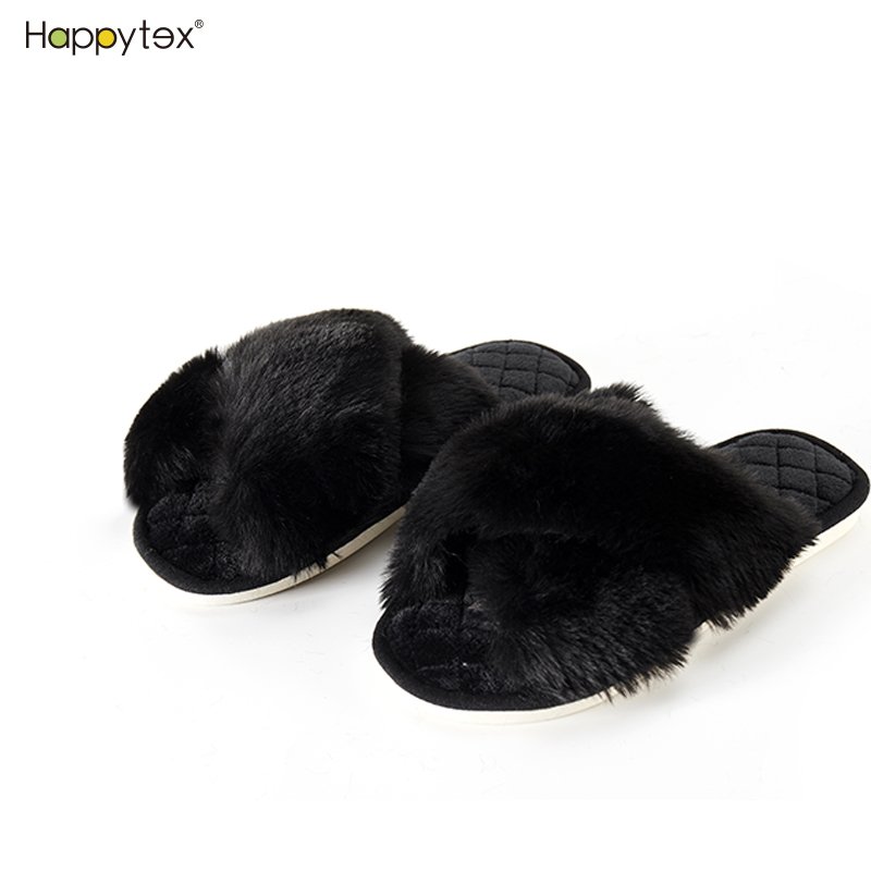 High Quality Hot Sale Products Winter Fluffy Fuzzy Indoor Plush Faux Fur Home Indoor Fluffy Hotel Slippers Slides Slippers