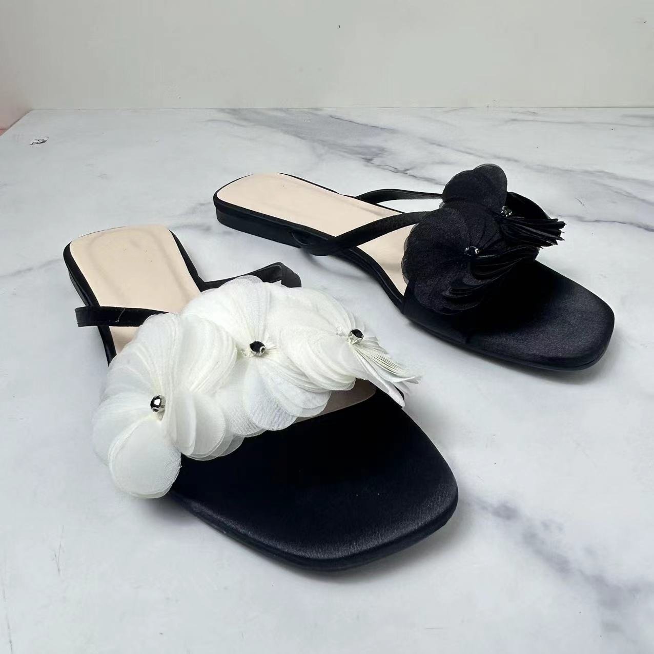 Famous ZA Shoes 2024 Summer New Brand Flat Slides Slippers Flower Outdoor Casual Designer Beach Women's Shoes