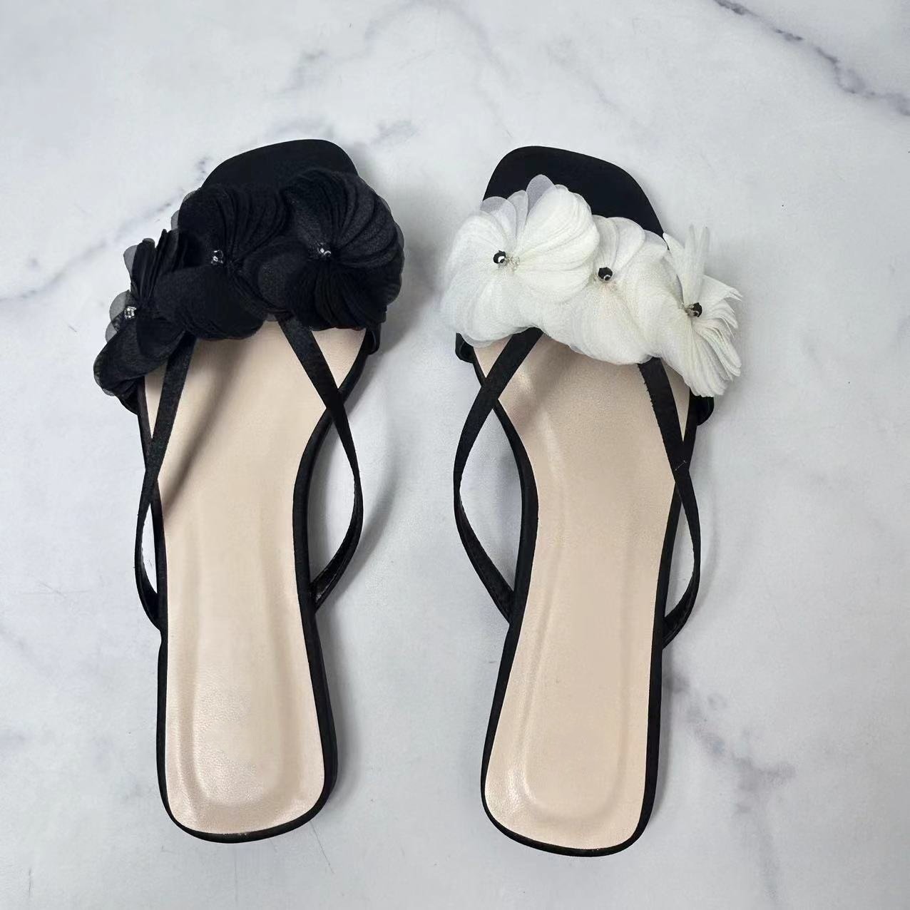 Famous ZA Shoes 2024 Summer New Brand Flat Slides Slippers Flower Outdoor Casual Designer Beach Women's Shoes