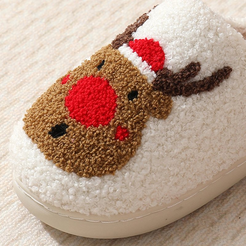 Custom Halloween Christmas Slipper Functional Antislip Fluffy Fuzzy Casual Slides Leopard Smiley Soft Plush Warm Winter Slippers