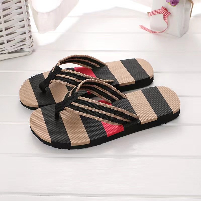 Classic Striped Slides Slippers for Women Summer Home House Outdoor Wear Men's Anti Slip Summer Sandals for Men