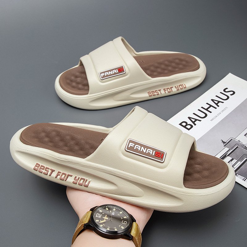 Wholesale New Design Summer Men's Anti-slip Soft and Breathable Slides Slippers, Men's Beach Slippers for Indoor Pool Shower