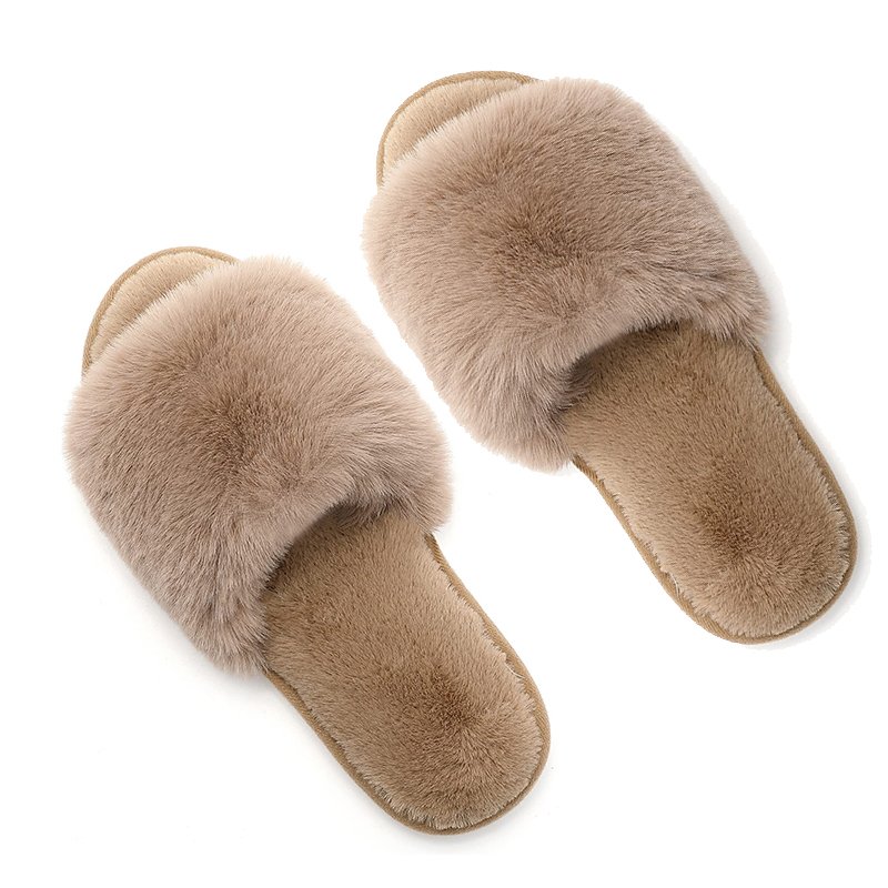 Rubber sole Polyester or real wool sizing from 5-12 luxury faux fur bride and bridesmaids Wedding Slide Slipper