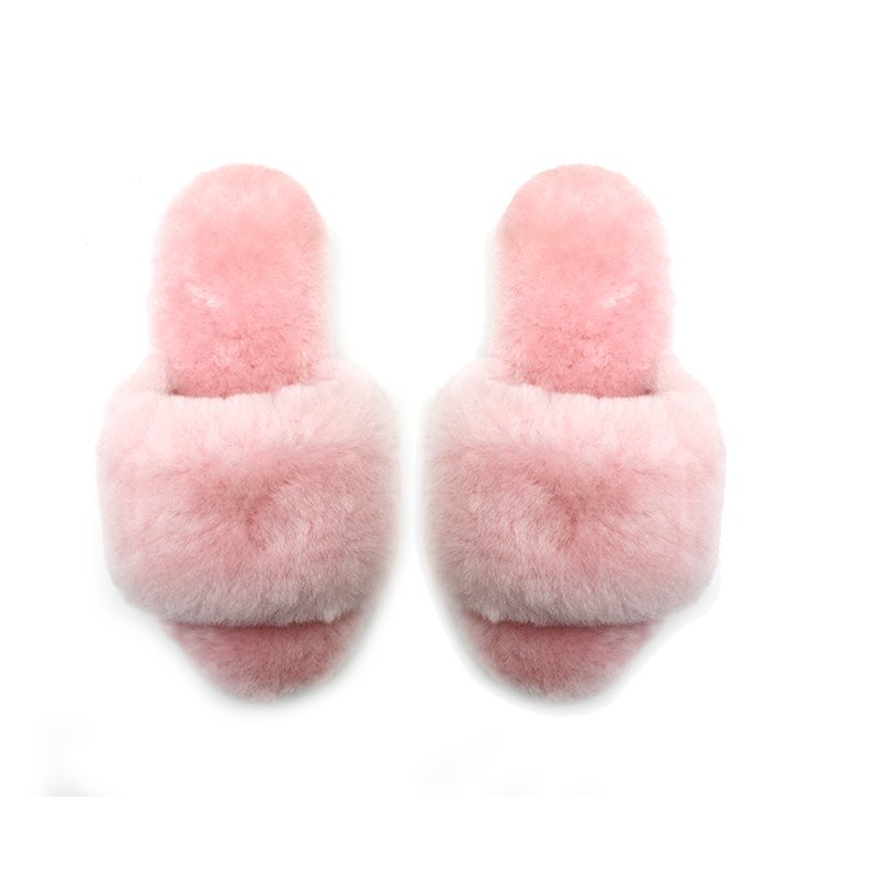 Rubber sole Polyester or real wool sizing from 5-12 luxury faux fur bride and bridesmaids Wedding Slide Slipper