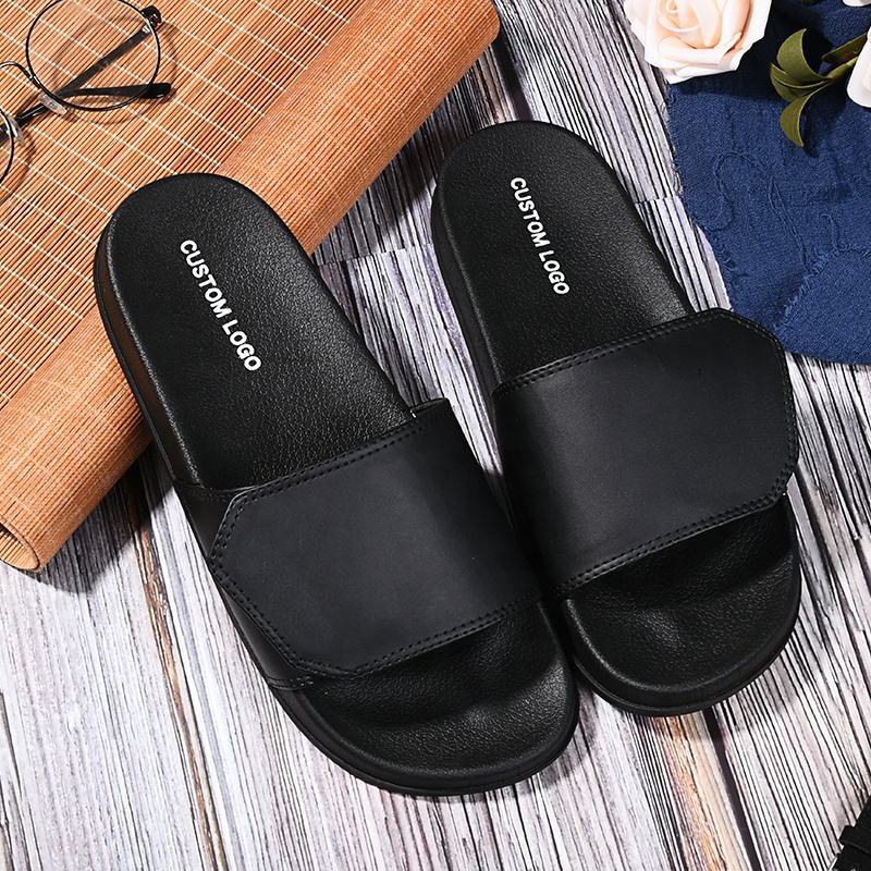 Custom Logo Printing Beach Summer Sandals Hot Unisex PVC Slipper Embossed Men and Women Slide for bathroom