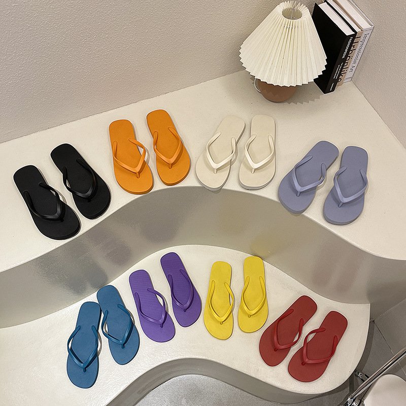 New Flip-Flops Women's Summer Ins Fashion Outerwear Flip-Flops Plywood Internet Celebrity Seaside Beach Slippers Spot