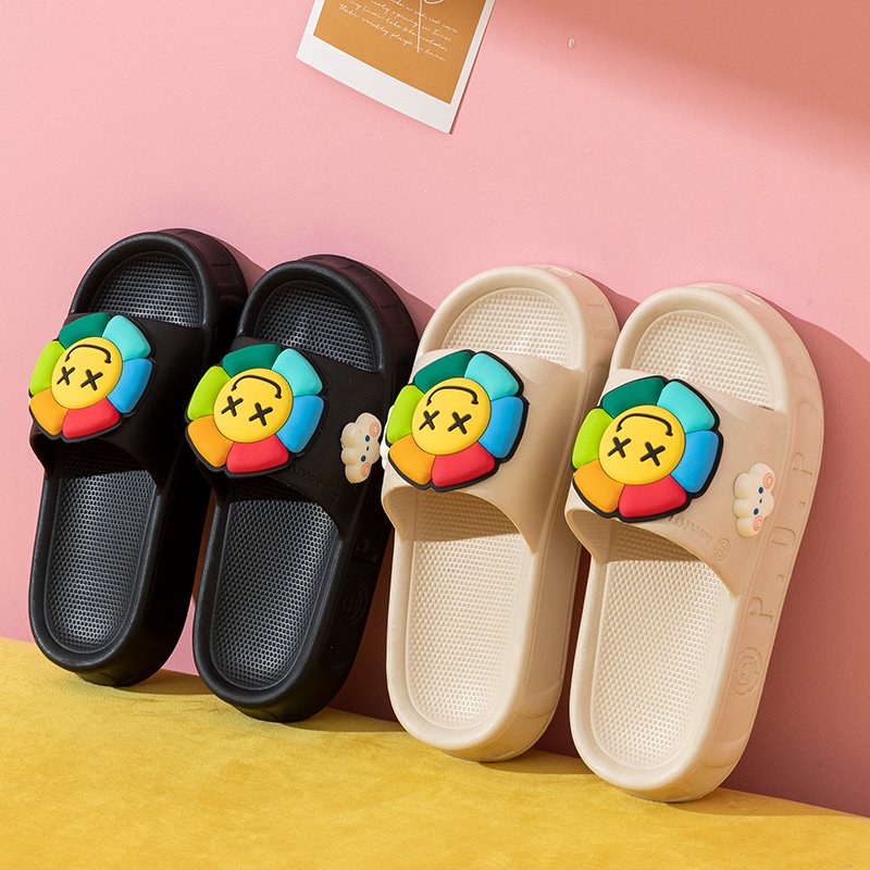 Sunflower or Frog Cute Thick Sole Slipper Non-slip Comfortable Slides Slippers Women's Shoes Soft EVA Men's Shoes Wholesale