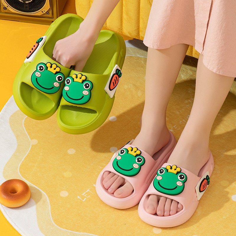 Sunflower or Frog Cute Thick Sole Slipper Non-slip Comfortable Slides Slippers Women's Shoes Soft EVA Men's Shoes Wholesale