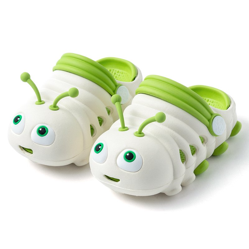 Unisex Cute Caterpillar Pattern Soft EVA Slides Slippers for Kids Non-Slip Small Toddler Sleepers Boys Girls Summer Comfortable