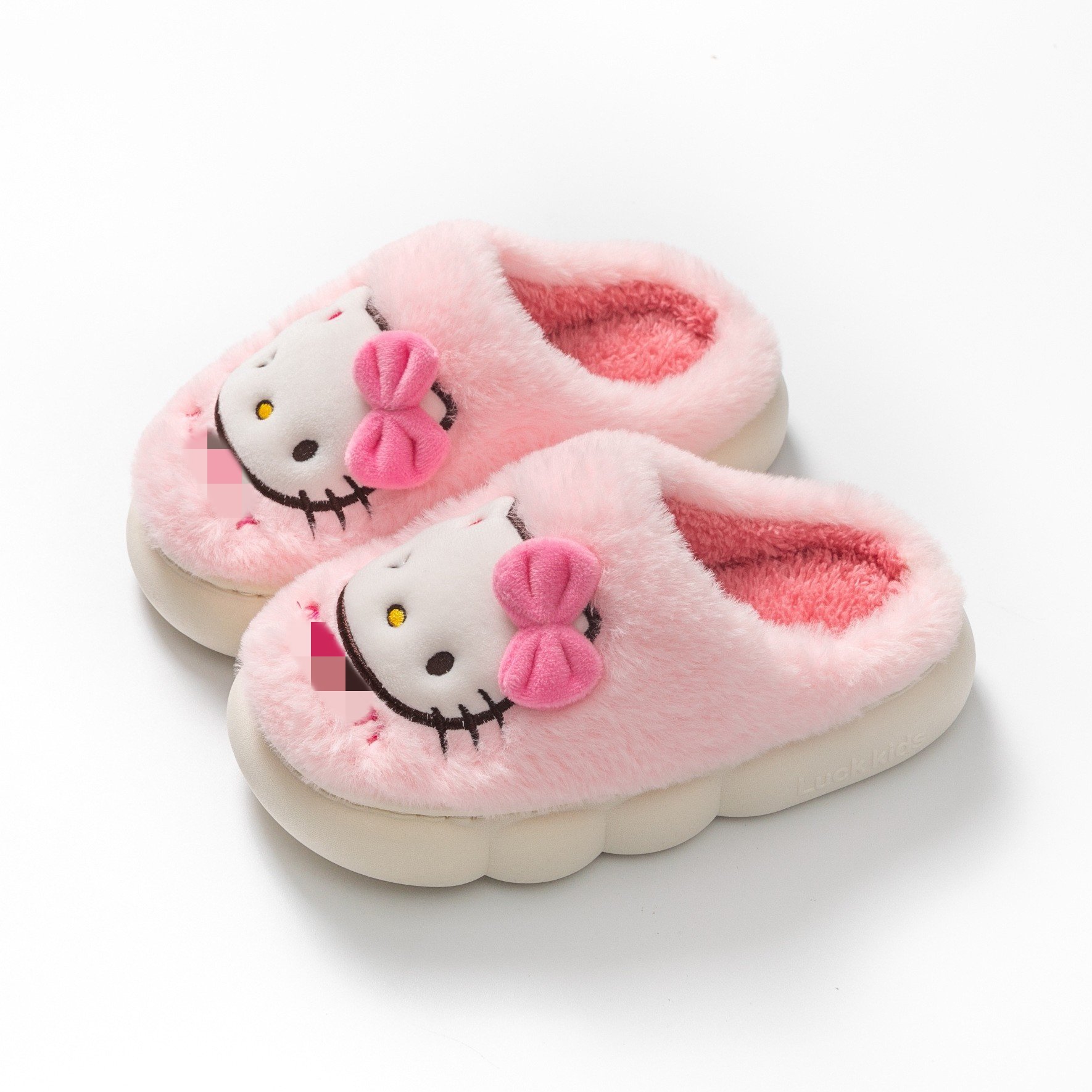 Botu New Arrival Kitty Slippers Sanrioed Warm Stuffed Plush Shoes Cotton Slippers Winter Indoor Outdoor Slippers for Women Kids