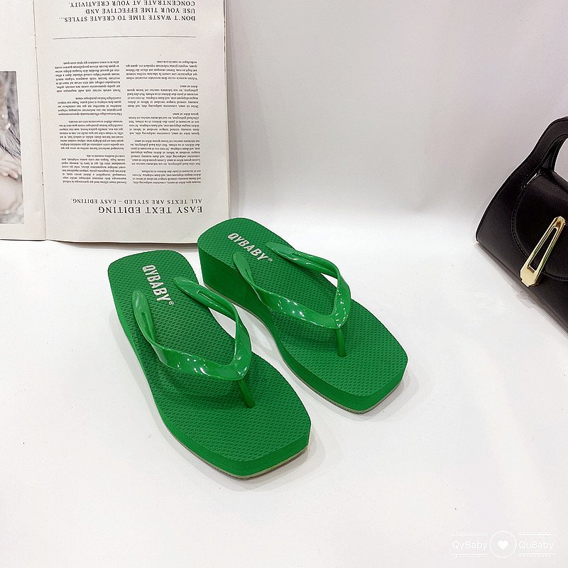 Light Weight Thick Sole Flip-flops Slippers Womens Slides Trendy Wedges Shoes Ladies Women EVA Cotton Fabric Flip Flops Women