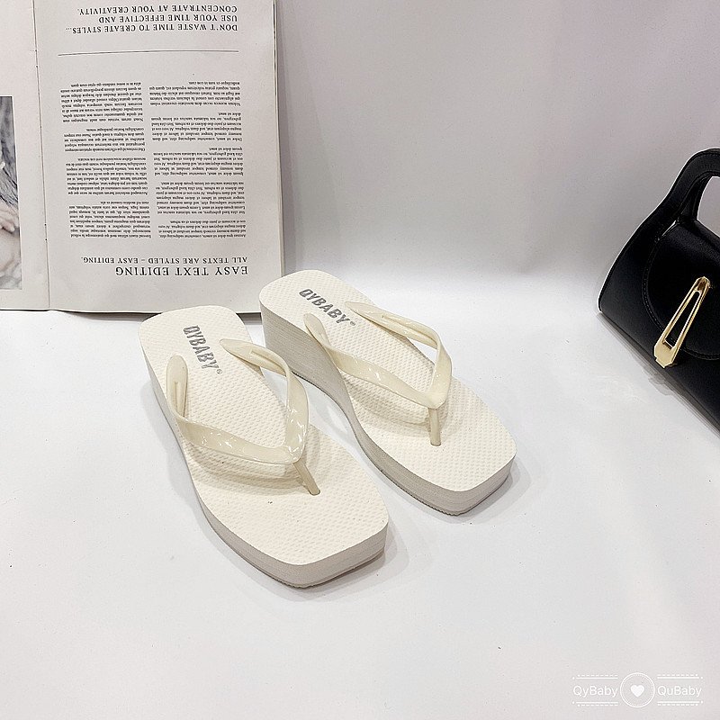 Light Weight Thick Sole Flip-flops Slippers Womens Slides Trendy Wedges Shoes Ladies Women EVA Cotton Fabric Flip Flops Women