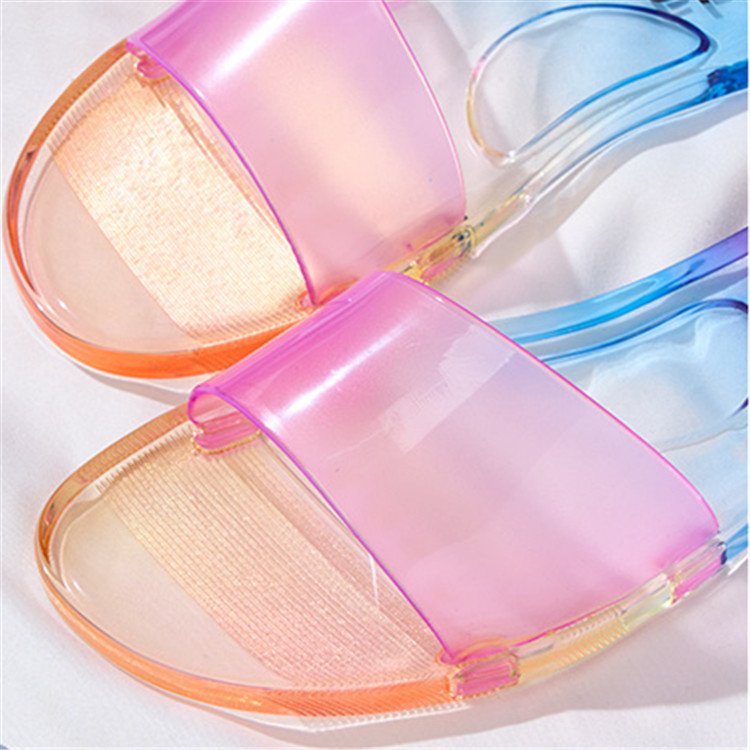 Fashion Slippers Ladies Jelly Gradient Color Crystal Women's Slippers Slides Slippers Home Bathroom Indoor Outdoor Slide Sandal