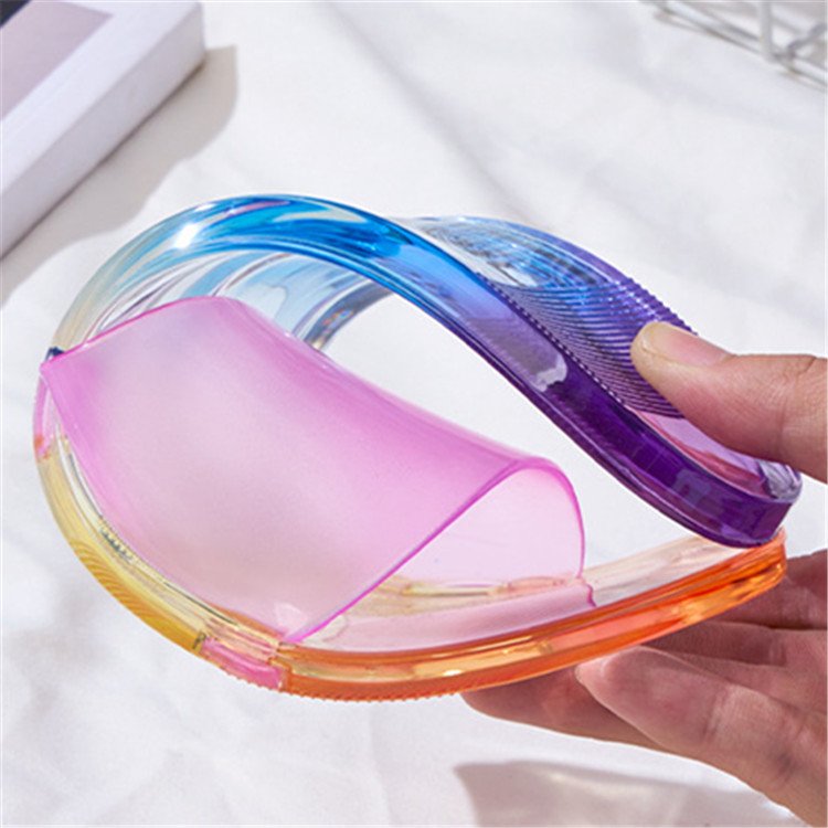 Fashion Slippers Ladies Jelly Gradient Color Crystal Women's Slippers Slides Slippers Home Bathroom Indoor Outdoor Slide Sandal